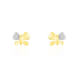 Boucles D'oreilles Puces Bartholomee Papillon Or Jaune - Boucles d'Oreilles Papillon Femme | Histoire d’Or