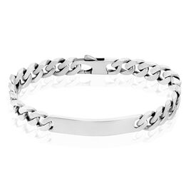 Bracelet Identité Casper Maille Gourmette Argent Blanc - Gourmettes Homme | Histoire d’Or