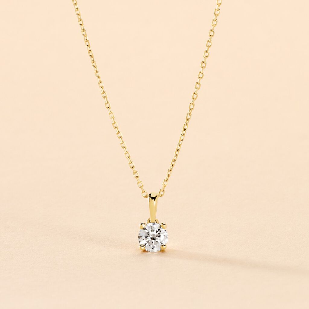 Collier Aphrodite Or Jaune Diamant Synthetique - Colliers Femme | Histoire d&rsquo;Or