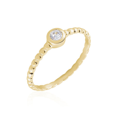 Bague Plaqué Or Jaune Alessandrine Oxyde De Zirconium - Bagues solitaires Femme | Histoire d’Or