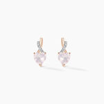 Boucles D'oreilles Puces Or Rose Clothilde Quartz - Clous d'oreilles Femme | Histoire d&rsquo;Or