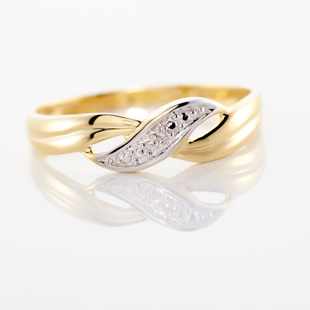 Bague Amayas Or Bicolore Diamant - Bagues avec pierre Femme | Histoire d’Or