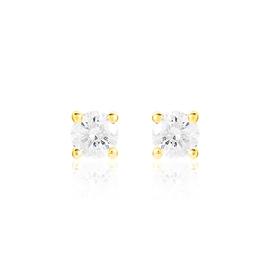 Boucles D'oreilles Puces Victoria Or Jaune Diamant - Clous d'oreilles Femme | Histoire d&rsquo;Or