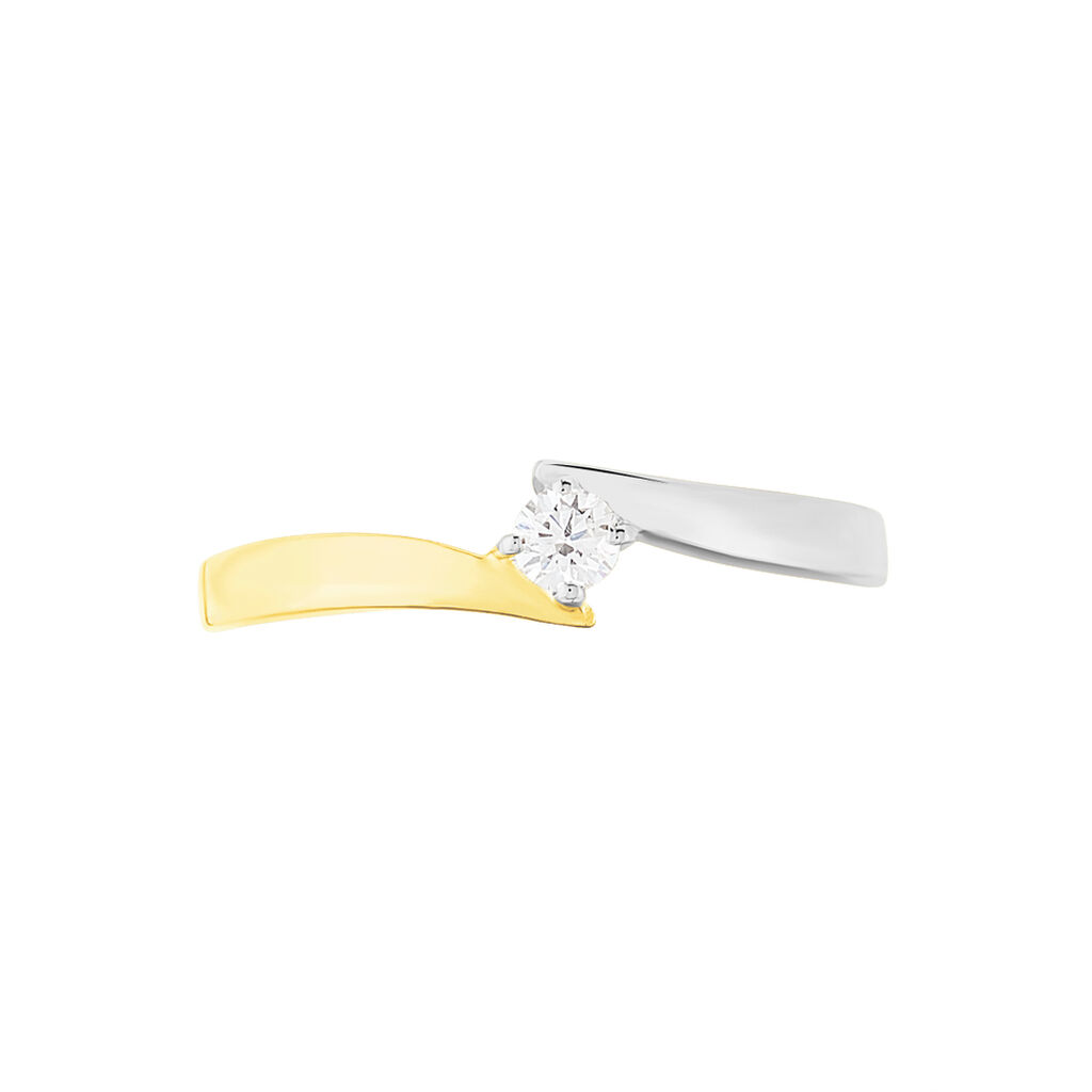 Bague Solitaire Francienne Or Bicolore Diamant - Bagues solitaires Femme | Histoire d’Or