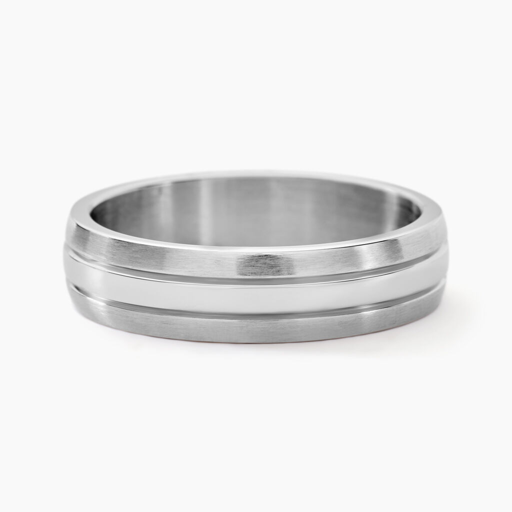 Bague Acier Blanc John - Bagues fantaisie Homme | Histoire d’Or