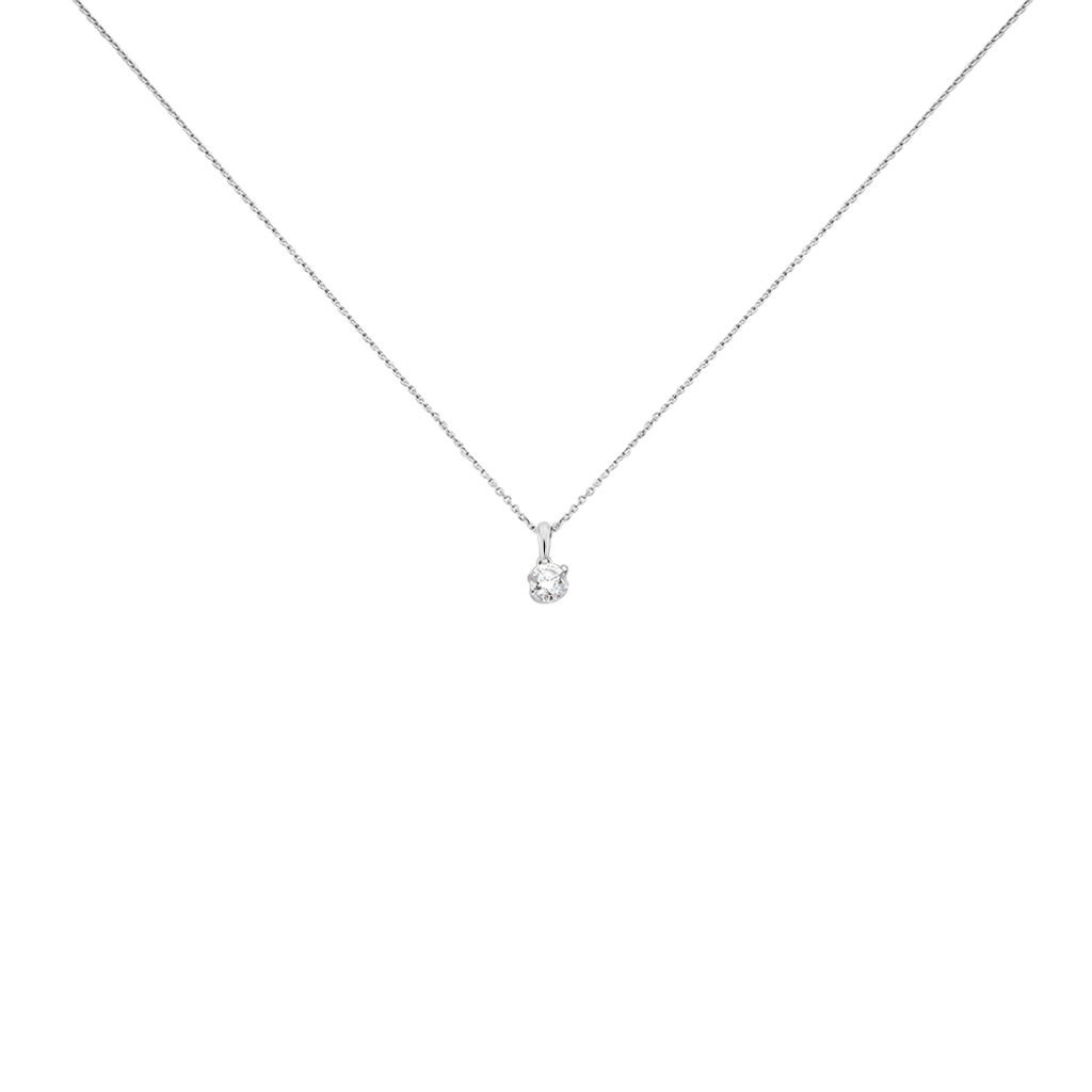 Collier Natalia Platine Blanc Diamant - Colliers Femme | Histoire d’Or