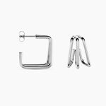 Cr&eacute;oles Stormie Acier Blanc - Boucles d'oreilles cr&eacute;oles Femme | Histoire d&rsquo;Or