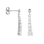 Boucles D'oreilles Pendantes Dervla Argent Rhodi&eacute; Oxyde De Zirconium - Boucles d'oreilles fantaisie Femme | Histoire d&rsquo;Or