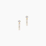Boucles D'Oreilles Pendantes Barakat Argent Dor&eacute; A L'Or 750/1000 Oxyde De Zirconium - Boucles d'oreilles fantaisie Enfant | Histoire d&rsquo;Or