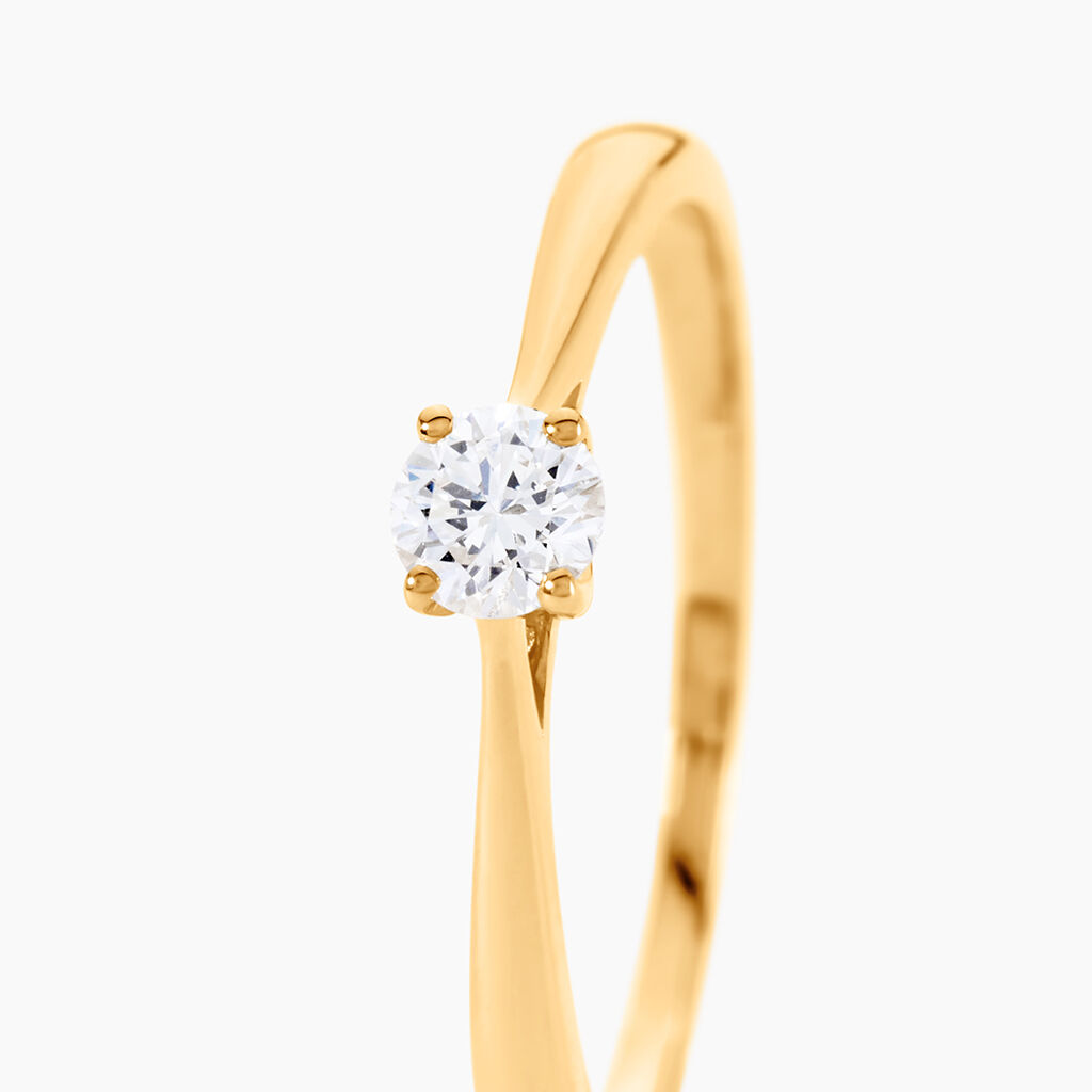 Bague Solitaire Or Jaune Fiona Diamant Synthetique - Bagues solitaires Femme | Histoire d’Or