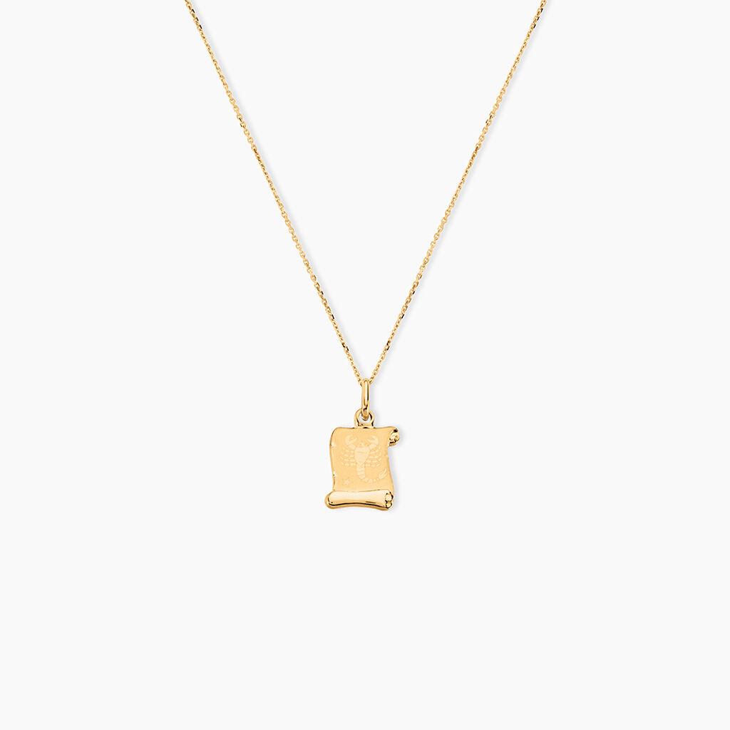 Pendentif Lamie Zodiaque Parchemin Or Jaune - Pendentifs Zodiaque Famille | Histoire d&rsquo;Or