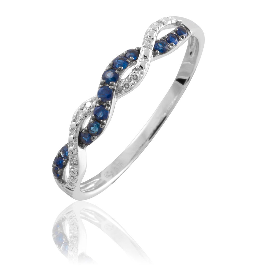 Bague Sofia Or Blanc Saphir Et Diamant - Bagues avec pierre Femme | Histoire d’Or