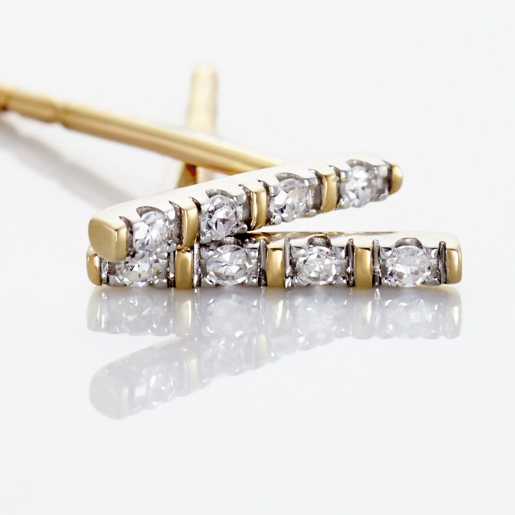 Boucles D'oreilles Puces Or Jaune Puces Judy Diamants - Clous d'oreilles Femme | Histoire d’Or