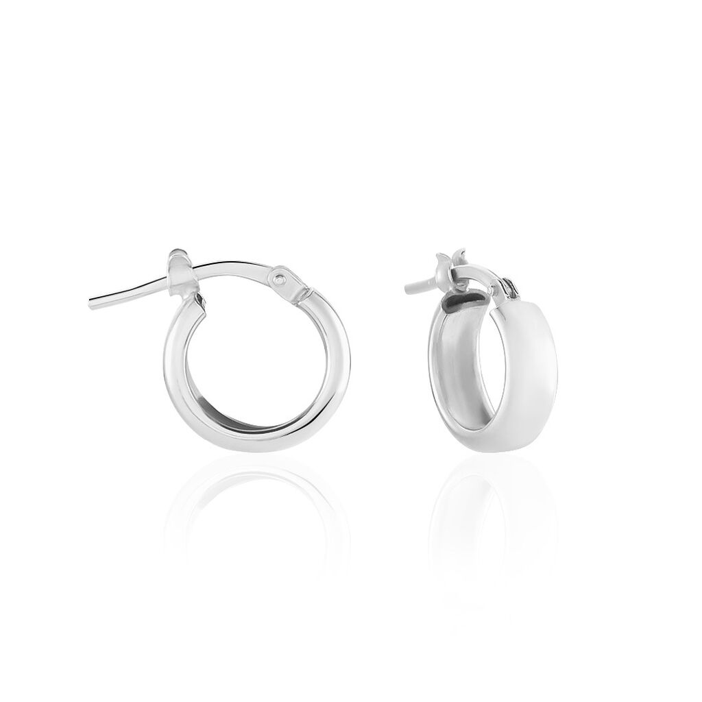 Créoles Lisa Argent Blanc