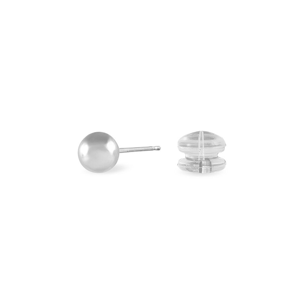 Boucles D'oreilles Puces Fidelia Boule Or Blanc - Clous d'oreilles Femme | Histoire d’Or