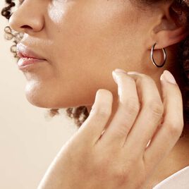 Créoles Argent Blanc Olympia - Boucles d'oreilles créoles Femme | Histoire d’Or