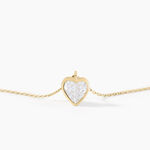 Collier Coeur Serti Clos Or Jaune Oxyde De Zirconium - F&ecirc;te des m&egrave;res Femme | Histoire d&rsquo;Or