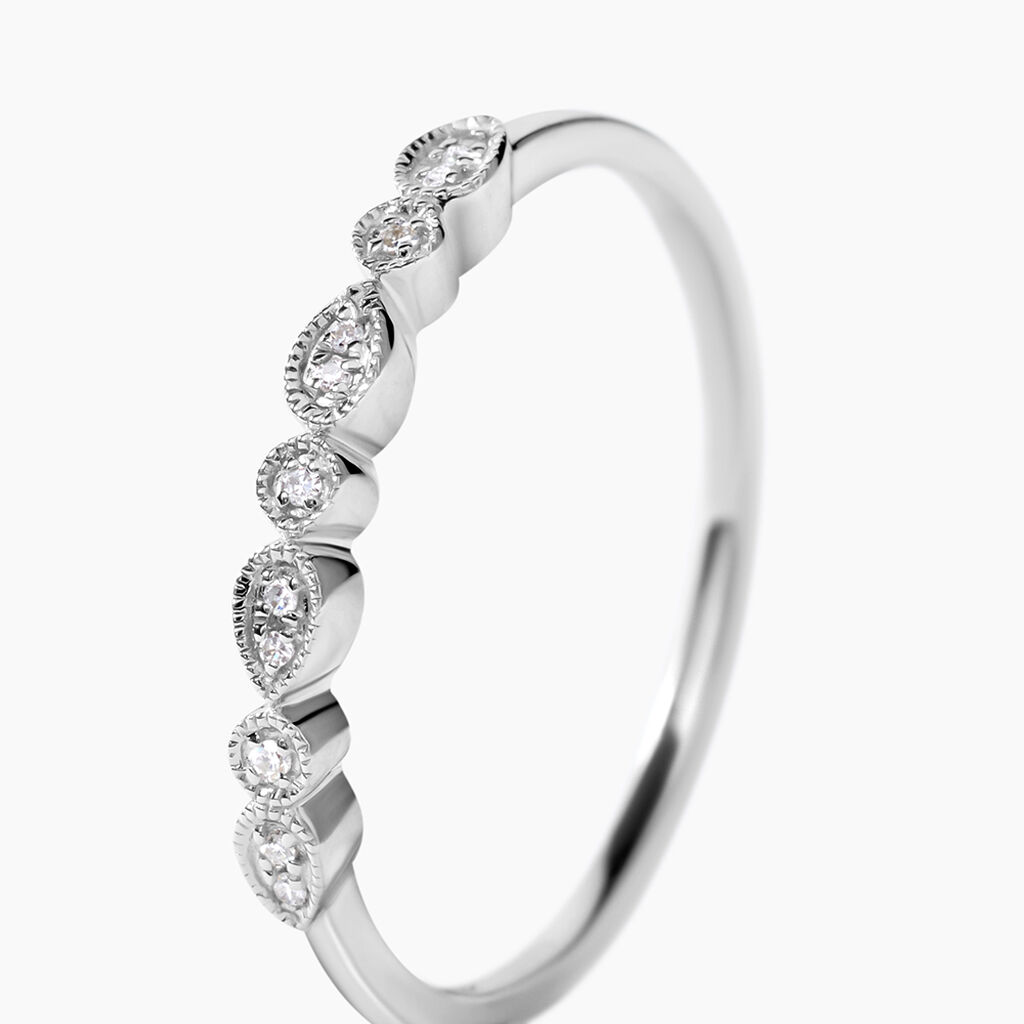 Alliance Robina Or Blanc Diamant - Alliances avec pierres  | Histoire d&rsquo;Or