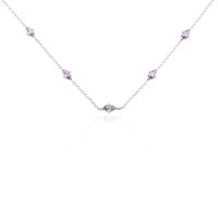 Collier Borya Argent Blanc Oxyde De Zirconium