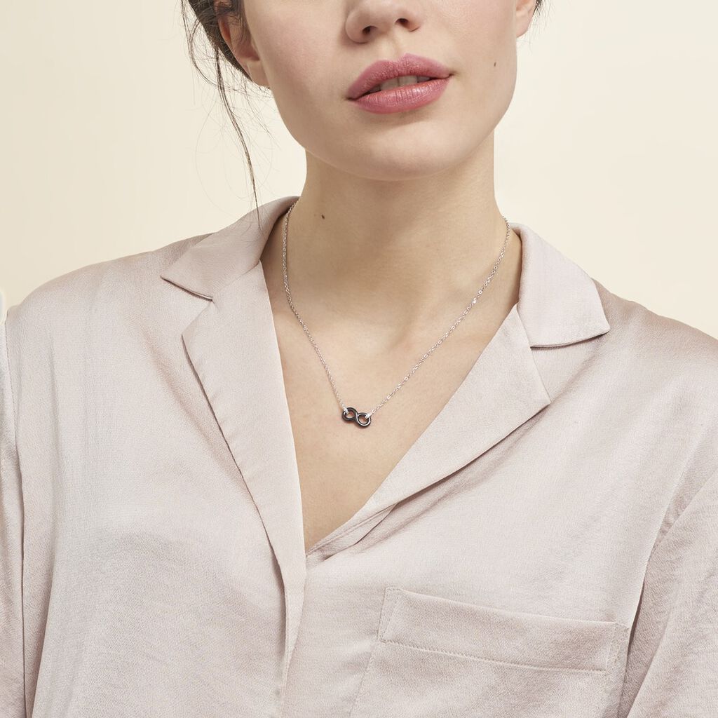 Collier Celinia Argent Blanc Céramique Et Oxyde De Zirconium - Colliers fantaisie Femme | Histoire d’Or