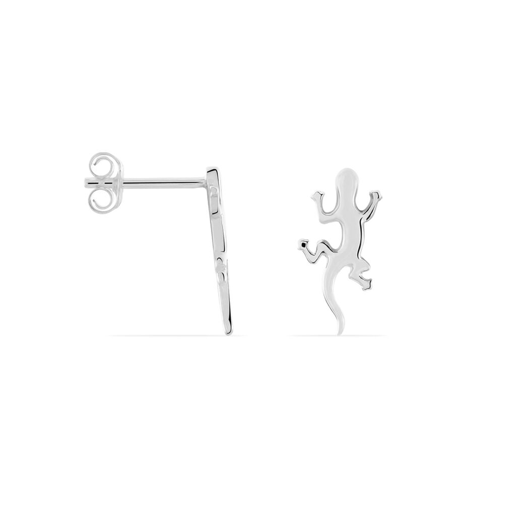 Boucles D'oreilles Puces Ivelyse Argent Blanc - Boucles d'oreilles fantaisie Femme | Histoire d’Or