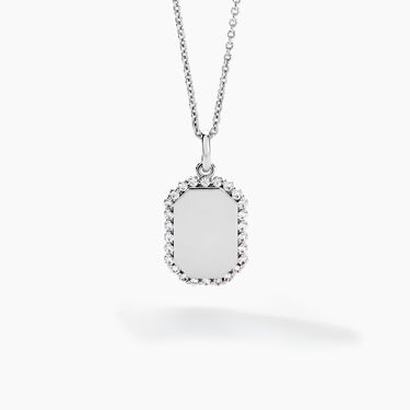 Collier Declaration Argent Blanc Oxyde De Zirconium