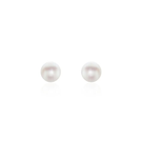 Boucles D'oreilles Puces Kesya Nacres Bouton Or Jaune Perle De Culture - Clous d'oreilles Femme | Histoire d’Or