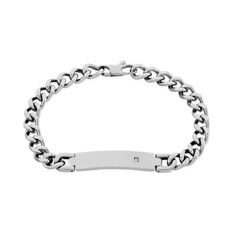 Bracelet Hugo Acier Blanc - Gourmettes Homme | Histoire d’Or