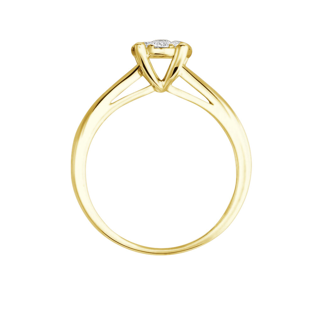 Bague Charl&egrave;ne Or Jaune Diamant Synthetique - Bagues avec pierre Femme | Histoire d&rsquo;Or