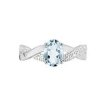 Bague Candice Or Blanc Aigue Marine - Bagues solitaires Femme | Histoire d&rsquo;Or