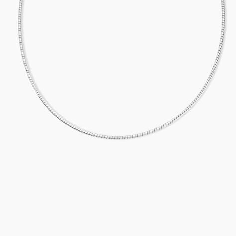 Cha&icirc;ne Kassie Maille Omega Argent Blanc - Chaines Femme | Histoire d&rsquo;Or