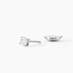 Boucles D'oreilles Puces One Platine Blanc Diamant - Clous d'oreilles Homme | Histoire d&rsquo;Or