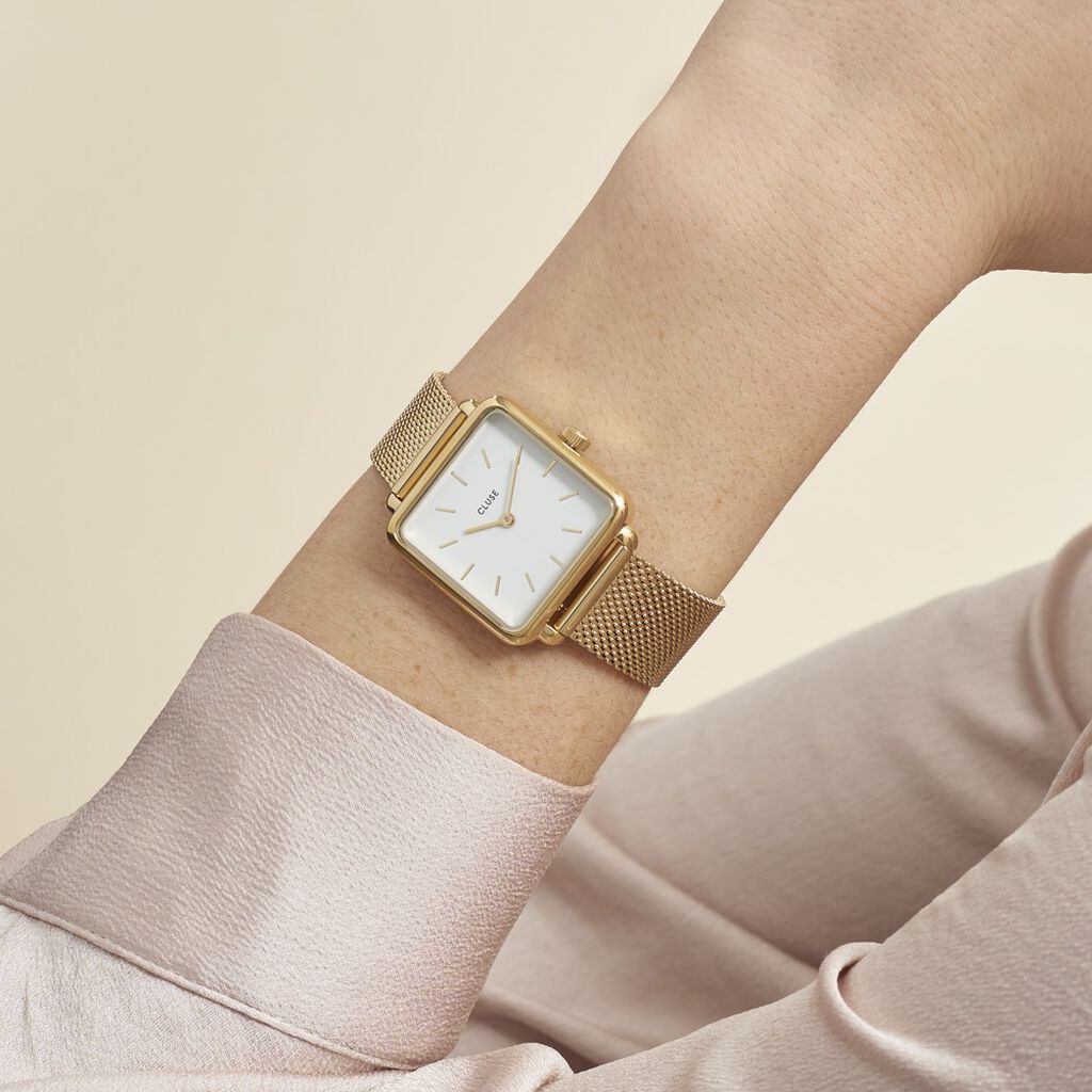 Coffret Montre Cluse Tetragone Blanc - Montres Femme | Histoire d’Or