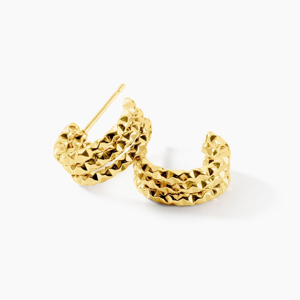 Cr&eacute;oles Hermina Acier Dor&eacute; - Boucles d'oreilles cr&eacute;oles Femme | Histoire d&rsquo;Or