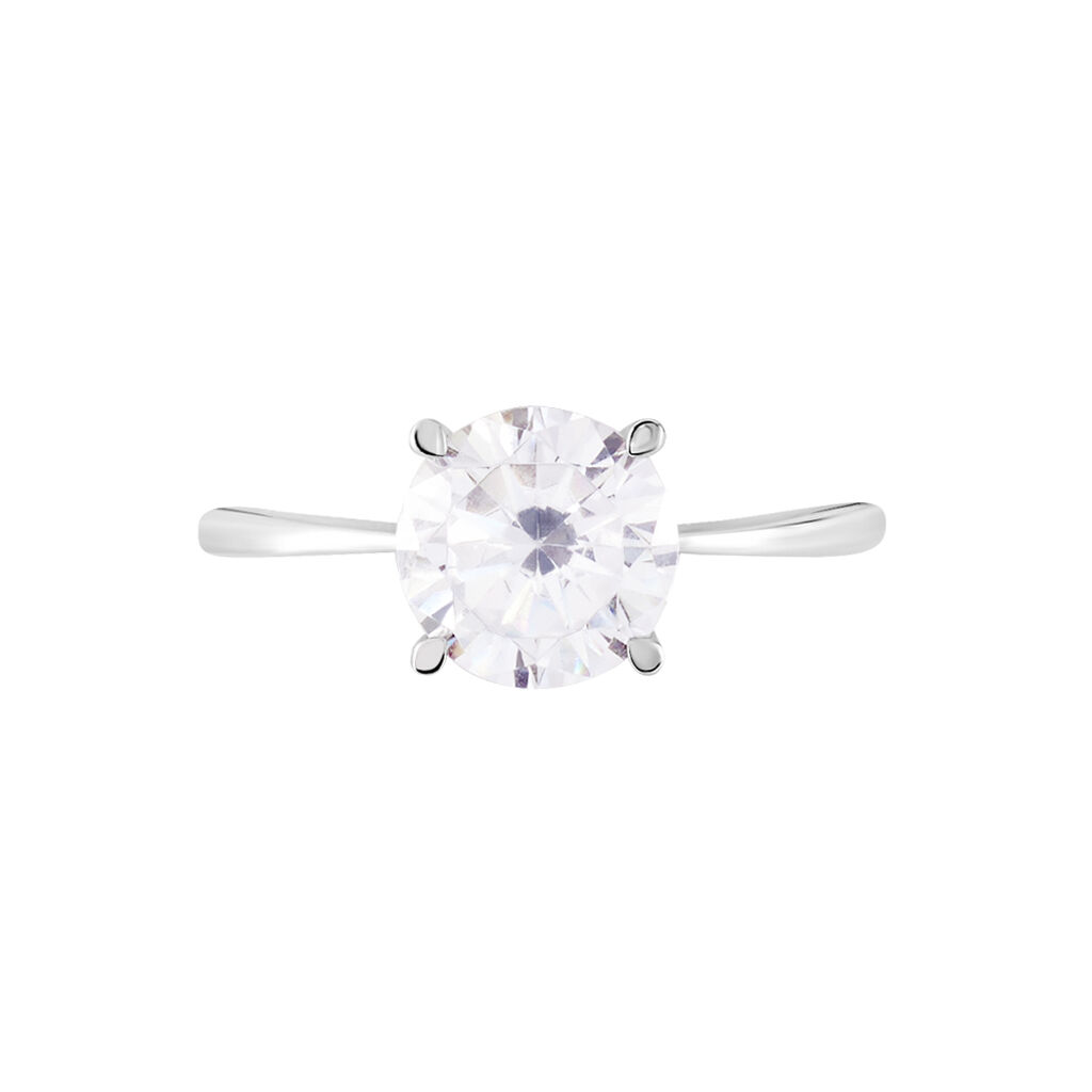 Solitaire Abriel Or Blanc Oxyde De Zirconium - Bagues solitaires Femme | Histoire d’Or