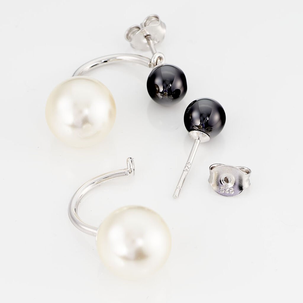 Boucles D'oreilles Pendantes Alyson Argent Blanc Céramique - Boucles d'oreilles fantaisie Femme | Histoire d’Or