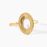 Bague Osana Argent Dor&eacute; A L'Or 750/1000 Nacre - Bagues solitaires Femme | Histoire d&rsquo;Or