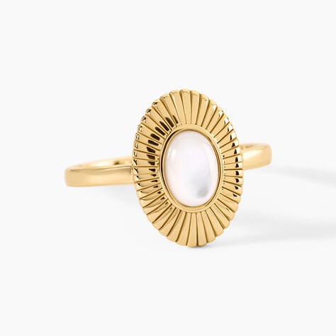 Bague Osana Argent Dor&eacute; A L'Or 750/1000 Nacre - Bagues solitaires Femme | Histoire d&rsquo;Or