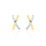 Cr&eacute;oles Bleona Or Bicolore - Boucles d'oreilles cr&eacute;oles Femme | Histoire d&rsquo;Or