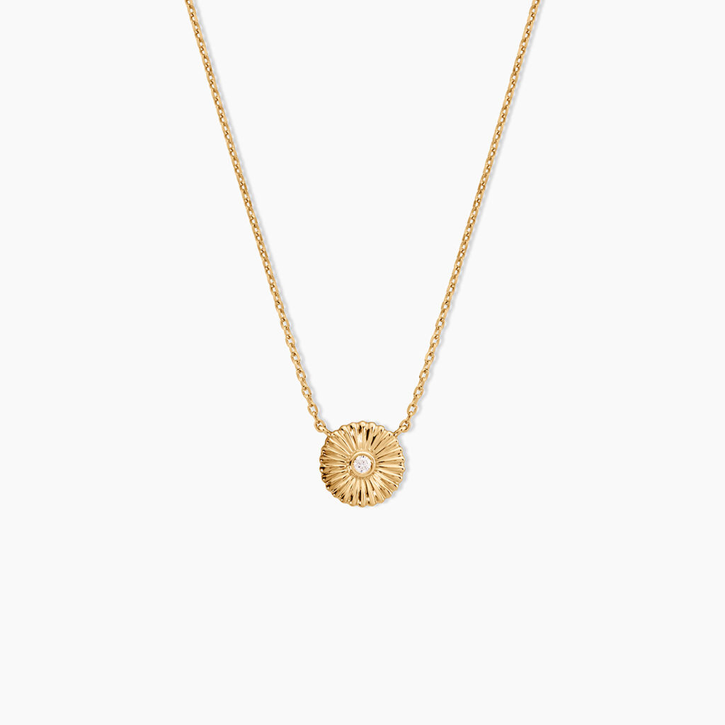 Collier Sunrays Plaqu&eacute; Or Jaune Oxyde De Zirconium - Colliers Femme | Histoire d&rsquo;Or