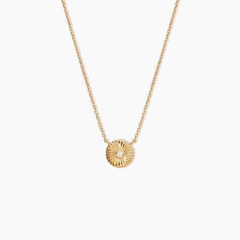 Collier Sunrays Plaqu&eacute; Or Jaune Oxyde De Zirconium - Colliers Femme | Histoire d&rsquo;Or