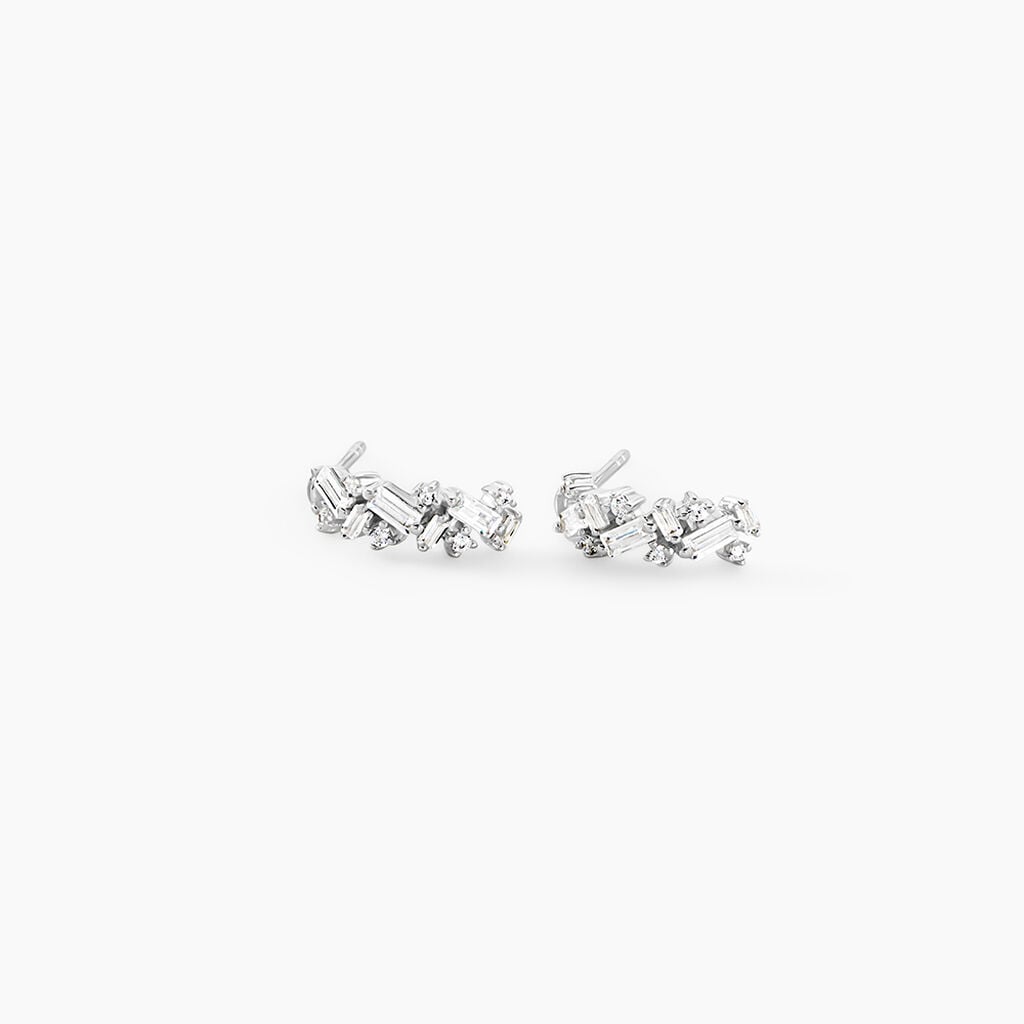 Cr&eacute;oles Rio Argent Blanc Oxyde De Zirconium - Boucles d'oreilles cr&eacute;oles Femme | Histoire d&rsquo;Or