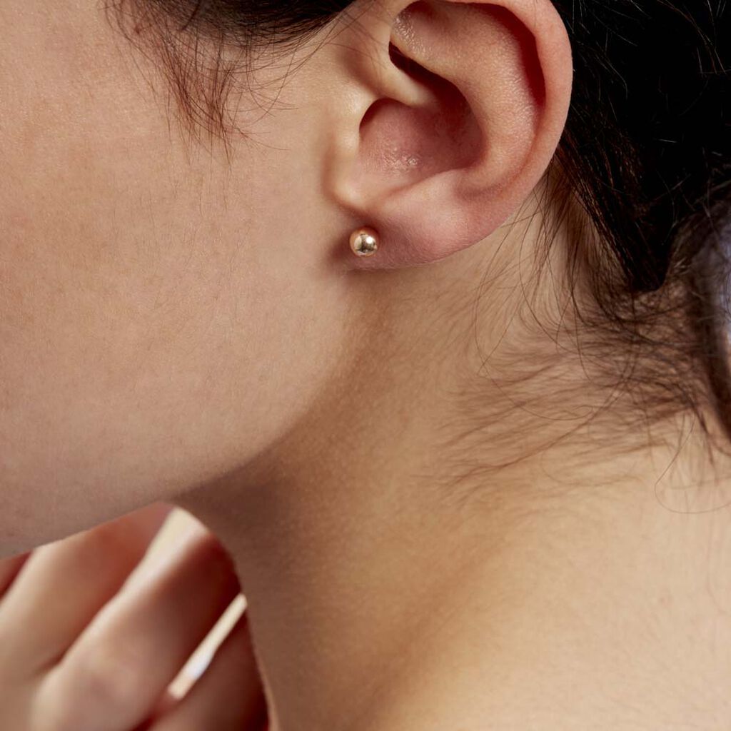 Boucles D'oreilles Puces Fidelia Boule Or Jaune - Clous d'oreilles Femme | Histoire d’Or
