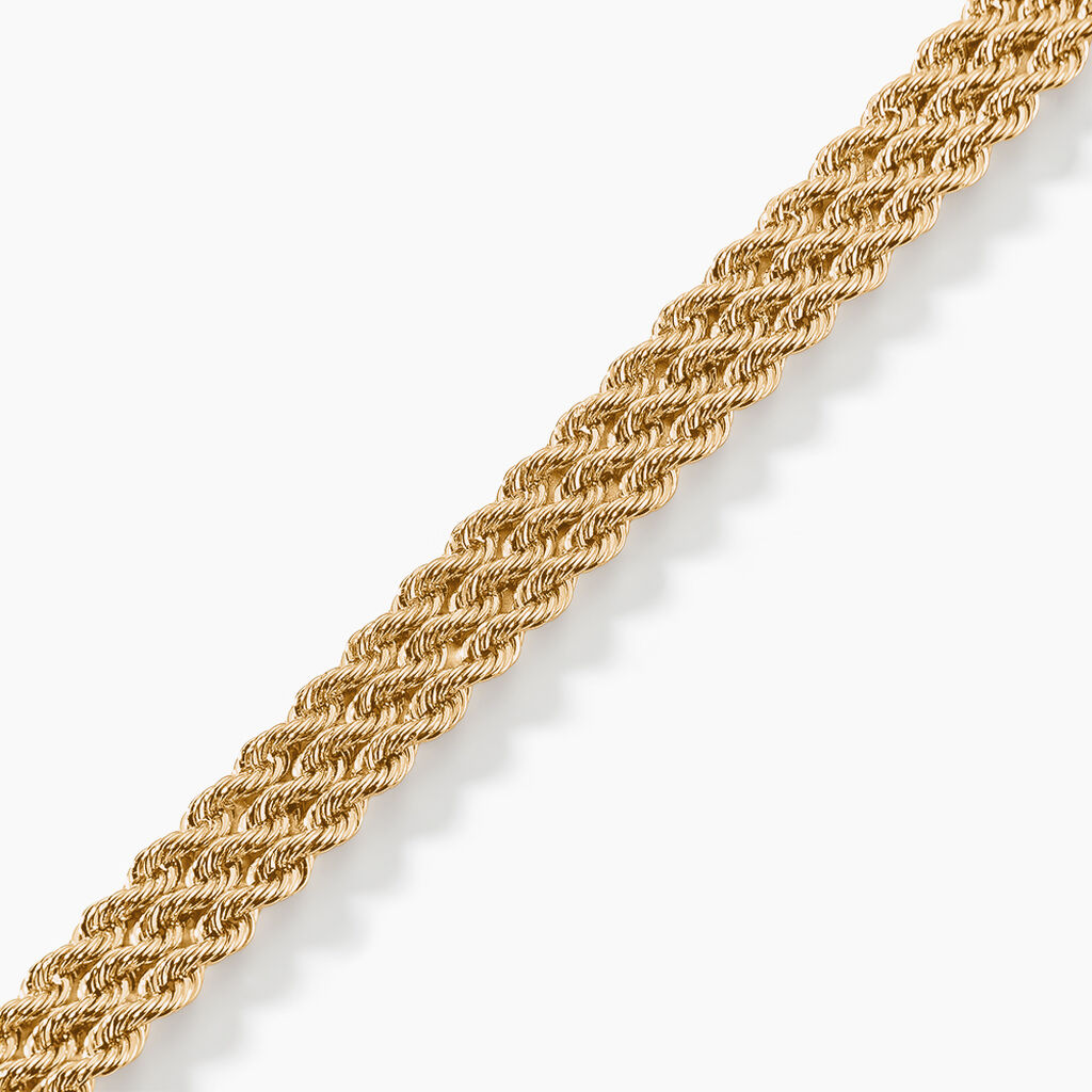 Bracelet Jerry Maille Corde 3 Rangs Or Jaune - Bracelets chaîne Femme | Histoire d’Or