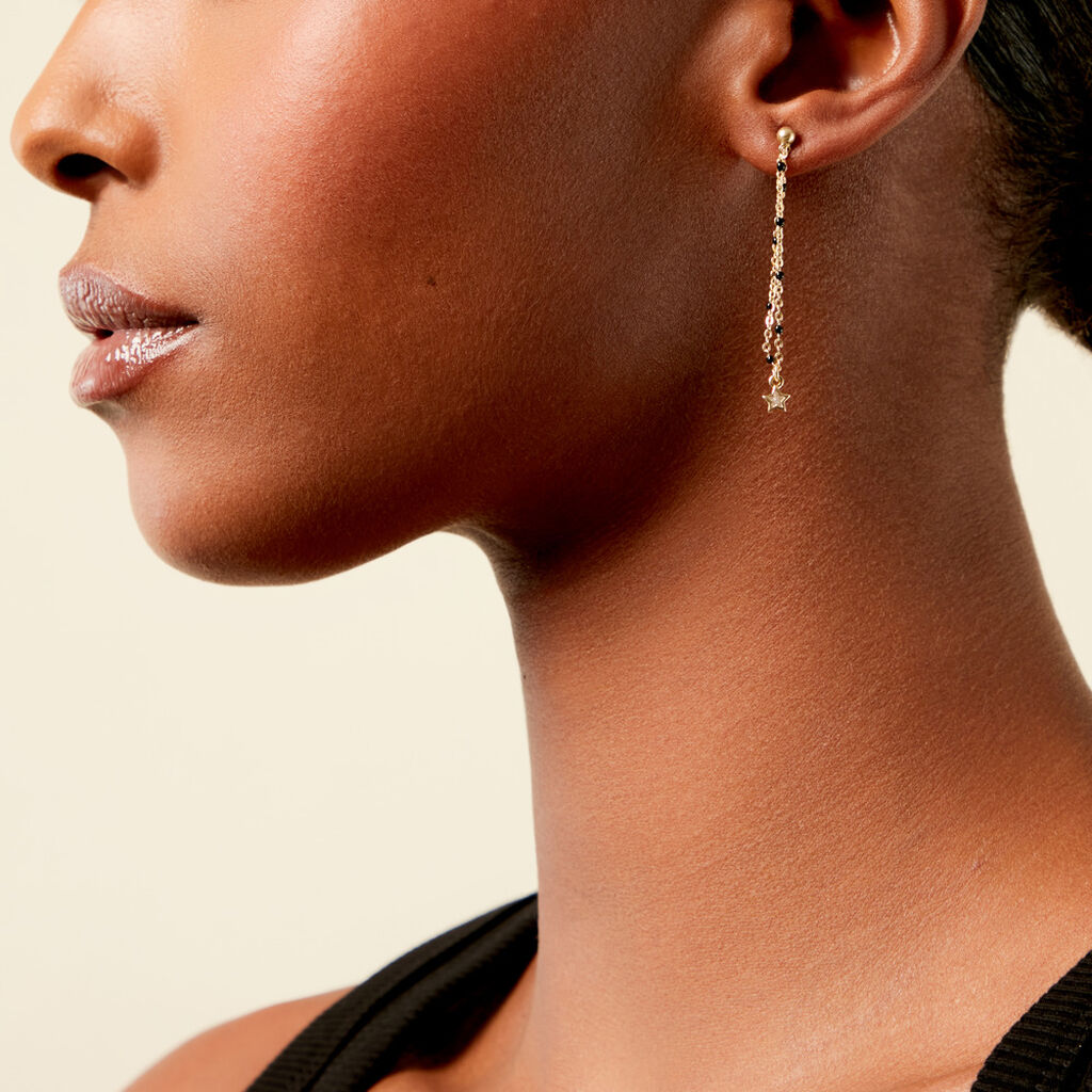 Boucles D'Oreilles Pendantes Bubble Argent Jaune Oxyde De Zirconium - Boucles d'oreilles fantaisie Enfant | Histoire d&rsquo;Or