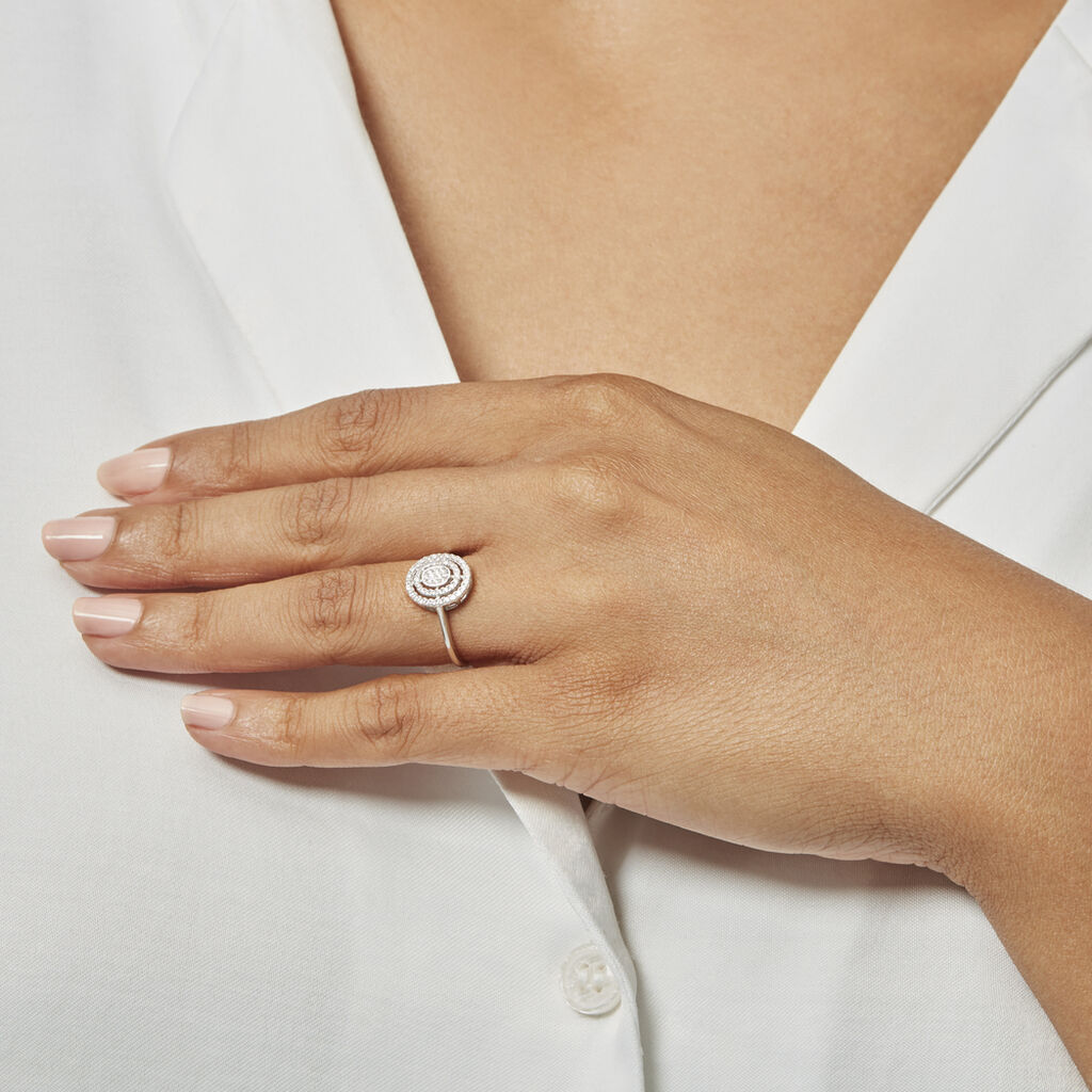 Bague Fidjy Argent Blanc Oxyde De Zirconium - Bagues avec pierre Femme | Histoire d’Or