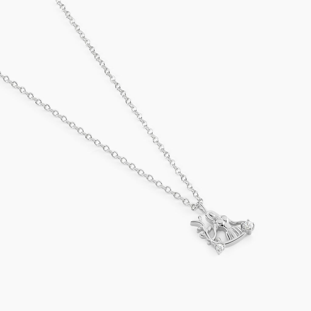 Collier Amalthee Argent Blanc Oxyde De Zirconium - Colliers Zodiaque Femme | Histoire d&rsquo;Or