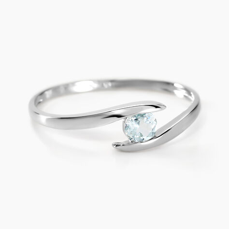Bague Tiphaine Or Blanc Topaze - Bagues solitaires Femme | Histoire d’Or