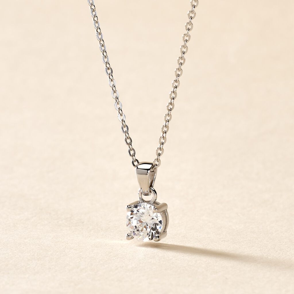 Collier Lynna Argent Blanc Oxyde De Zirconium - Colliers fantaisie Femme | Histoire d&rsquo;Or