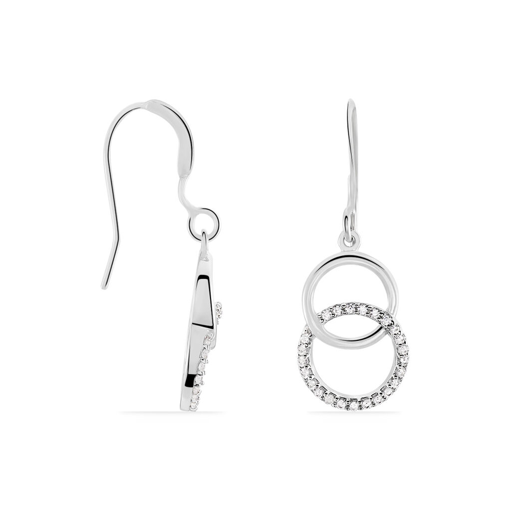 Boucles D'oreilles Pendantes Isabel Argent Blanc Oxyde De Zirconium - Boucles d'oreilles fantaisie Femme | Histoire d’Or